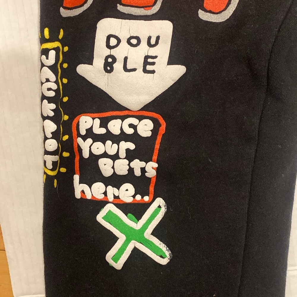 AFTER SCHOOL SPECIAL Black Graphics in neon Kids/Adults Joggers Size Small - Picture 3 of 16